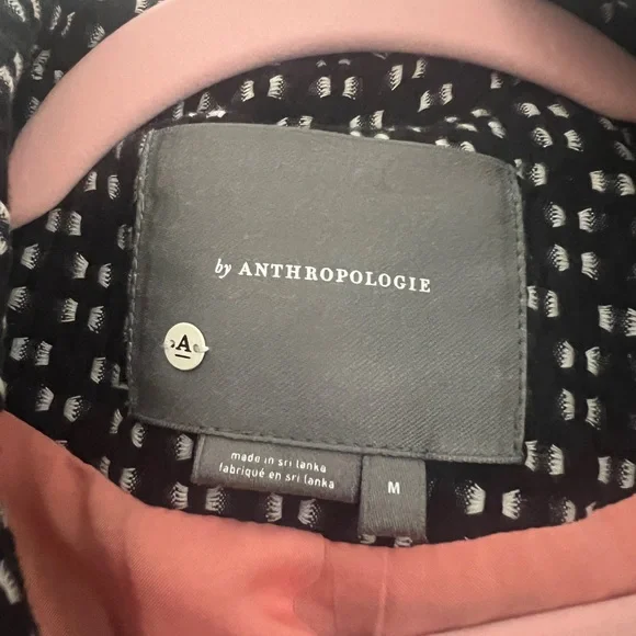 Anthropologie Filipa Textured Black & White Blazer Medium - Picture 6 of 12